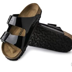 Birkenstock Glossy Black Sandals NWB